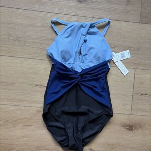 Beyond Control High-Neck Keyhole Twist-Detail One Piece Swimsuit Size 8 $139 NWT